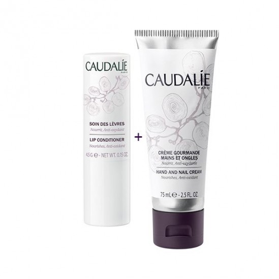 Caudalie duo hiver gourmand crème mains 30mL + stick lèvres 4g