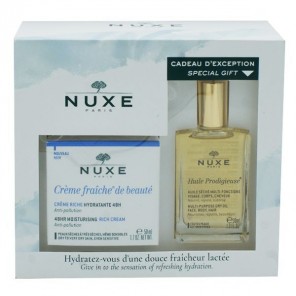 Nuxe crème fraiche riche hydratante + huile prodigieuse coffret 50ml