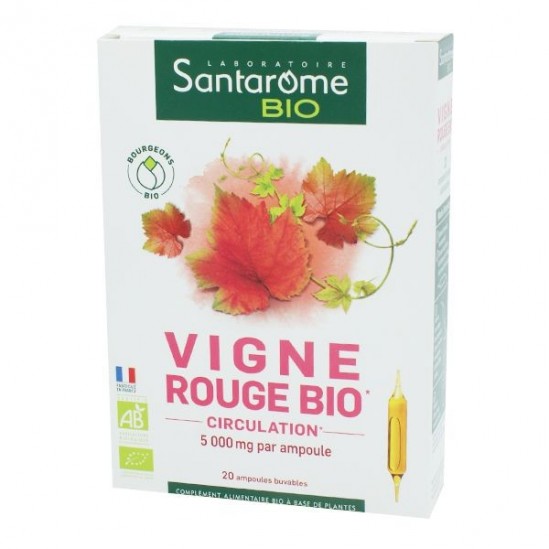 Santarome vigne rouge bio boite de 20 ampoules 