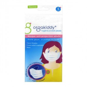 Orgakiddy masques anti-projection blanc boite de 5 masques