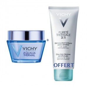 Vchy aqualia thermal crème riche hydratation 40ml + démaquillant 3en1 100ml OFFERT