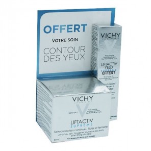 Vichy coffret liftactiv suprême soin correction peau normale à mixte 50ml + contour des yeux 15ml OFFERT