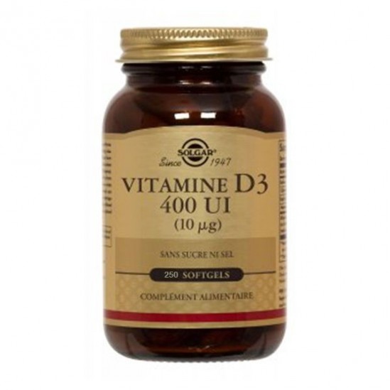 Solgar vitamine D3 400UI 250 capsules