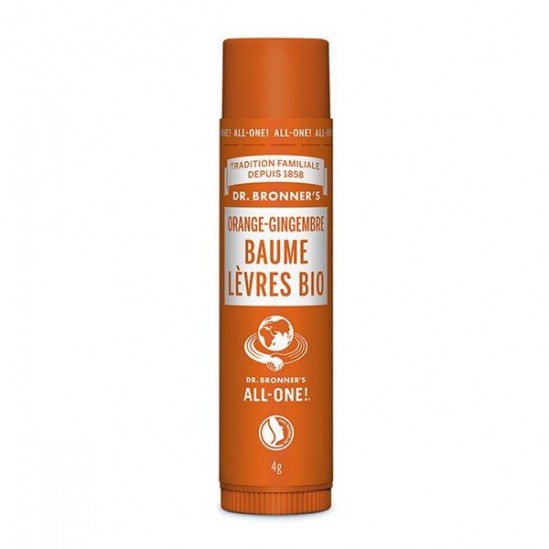 Eolys dr bronner's baume à lèvres orange/gingembre 