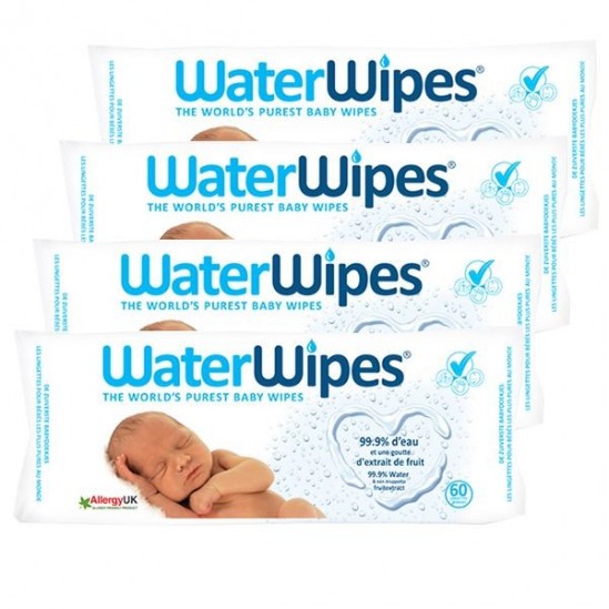 Waterwipes lingettes bébé 100% naturelles lot de 4x60 lingettes