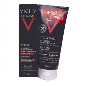 Vichy homme idealizer hydratant multi-actions barbe de 3 jours + gel douche 100ml offert