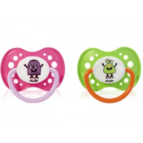 Dodie sucette n°60 silicone plus de 18 mois fluo