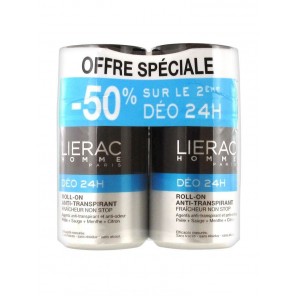 Lierac Homme Déo 24H Roll-On Lot de 2 x 50 ml