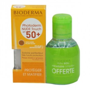 Bioderma photoderm nude touch SPF50 dorée 40ml + eau micellaire 100ml