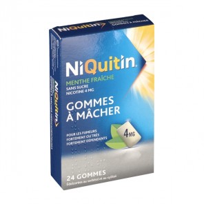 Niquitin menthe fraiche gomme à mâcher 24 gommes