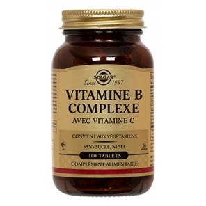 Solgar Vitamine B Complex avec vitamine C 100 comprimés