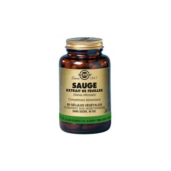 Solgar Sauge extrait de feuilles 150mg 60 gélules