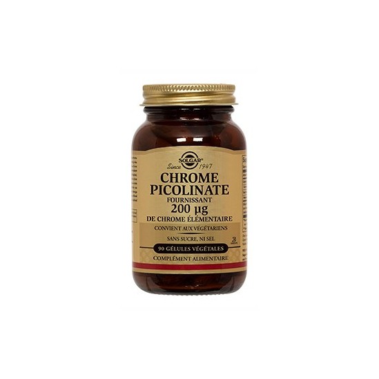 Solgar Chrome picolinate minéraux 200µg 90 gélules