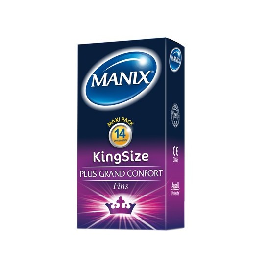 Manix King size plus grand confort préservatif  boites de 14