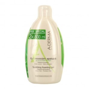 A-derma gel moussant apaisant au lait d'avoine duo 2x500ml