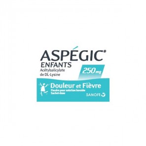 Aspégic enfants poudre pour solution buvable 100mg 20 sachets-doses