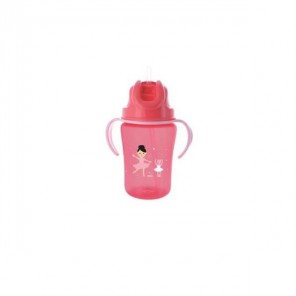 Dodie tasse paille +18 mois rose 350ml