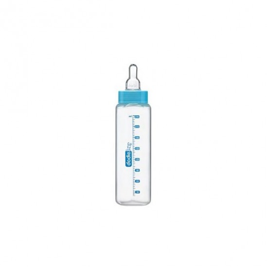 Dodie biberon verre col étroit bleu 240ml