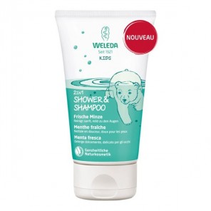 Weleda kids douche & shampoing 2 en 1 Menthe fraîche 150ml