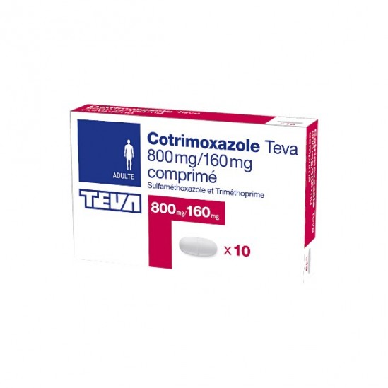 Cotrimoxazole teva 800mg/160mg 10 comprimés