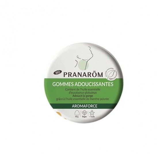 Pranarôm aromaforce gommes adoucissantes menthe/eucalyptus bio 45g