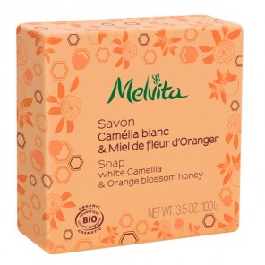 Melvita savon camélia blanc & miel de fleur d'oranger 100g