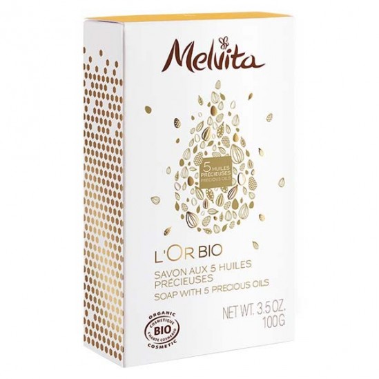 Melvita l'or bio savon aux 5 huiles précieuses 100g