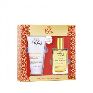 Taaj coffret ayurvédique medium huile délhicieuse 100ml + lait irisé délhicieux 150ml