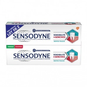 Sensodyne sensibilité&gencives menthe fraîche 2x75ml