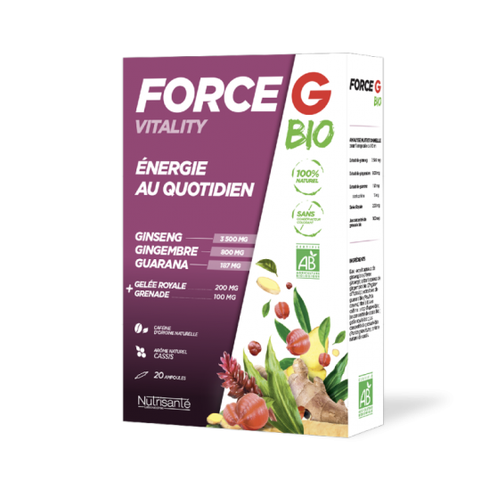 Nutrisanté force g bio vitality 20 ampoules