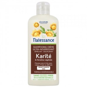 Natessance Shampooing Crème Karité et Kératine Végétale 250 ml