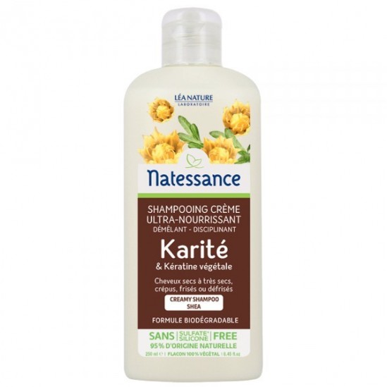 Natessance Shampooing Crème Karité et Kératine Végétale 250 ml