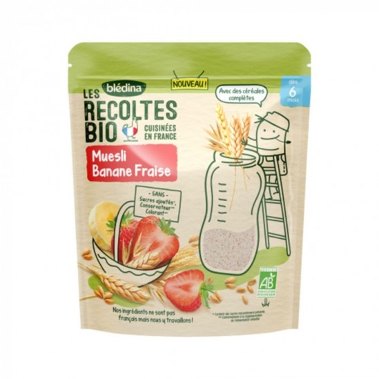 Blédina bio muesli banane fraise 200g