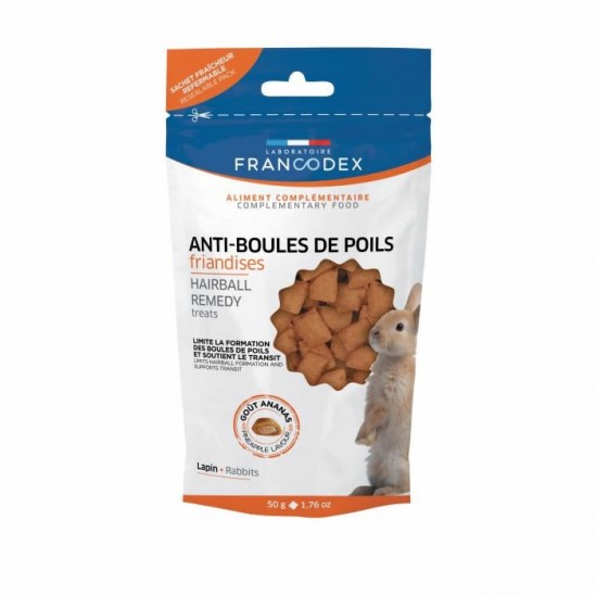 Francodex friandises Anti-boules de poils lapin 50g