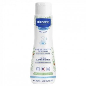 Mustela lait de toilette sans rinçage à l'avocat bio 200ml