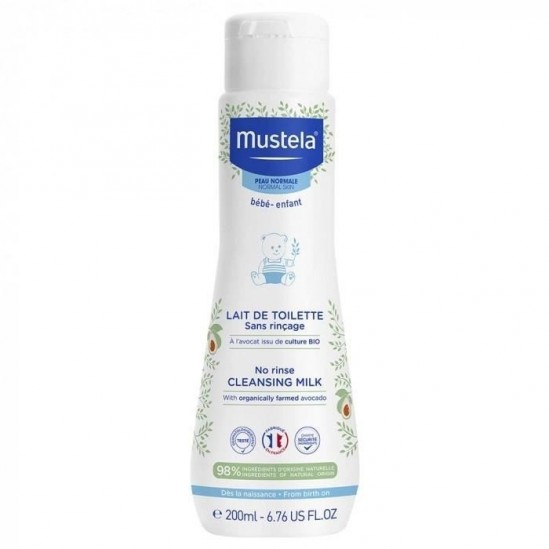 Mustela lait de toilette sans rinçage à l'avocat bio 200ml