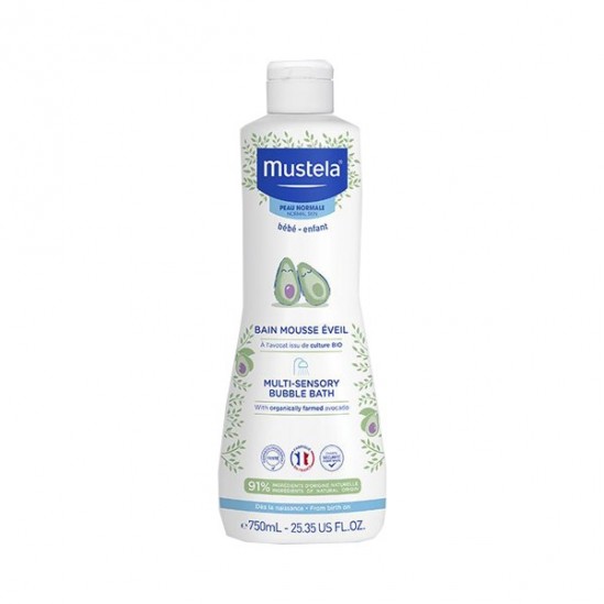 Mustela bain mousse eveil à l'avocat bio 750ml