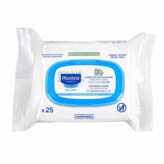 Mustela lingettes nettoyantes à l'avocat bio x 25