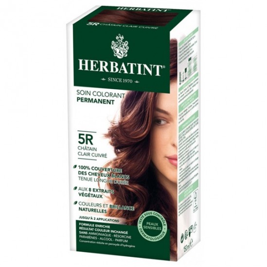 Herbatint gel colorant permanent 5r châtain clair cuivre 60ml