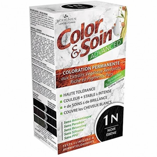 3 Chênes color&soin rouge noir ébène coloration permanente 1n 130ml