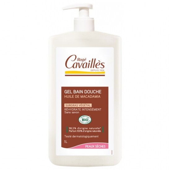 Rogé cavaillès gel bain douche bio huile de macadamia 400ml