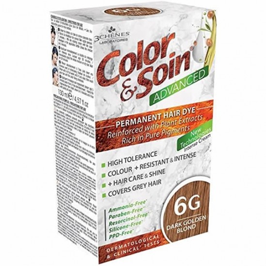 3 Chênes color&soin blond foncé doré coloration permanente 6g 130ml