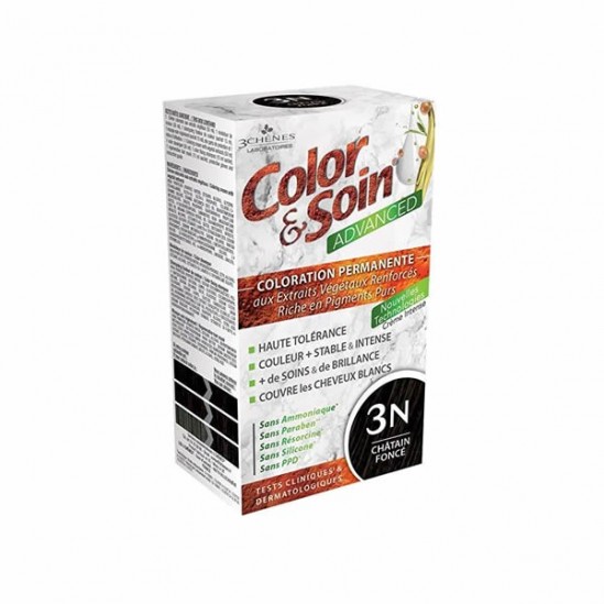 3 Chênes color&soin châtain foncé coloration permanente 3n 130ml