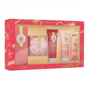 Roger & Gallet coffret fleur de figuier eau parfumée 100ml savon 100g gel douche 50ml lait corps 50ml et baume mains 30ml