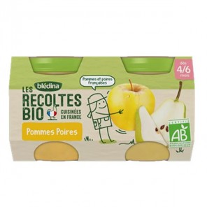 Blédina les récoltes bio pots pommes poire 2x130g