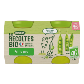 Blédina les récoltes bio petits pois  2x130g