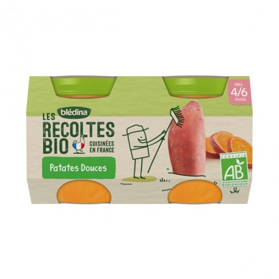 Blédina les récoltes bio patates douces 2x130g