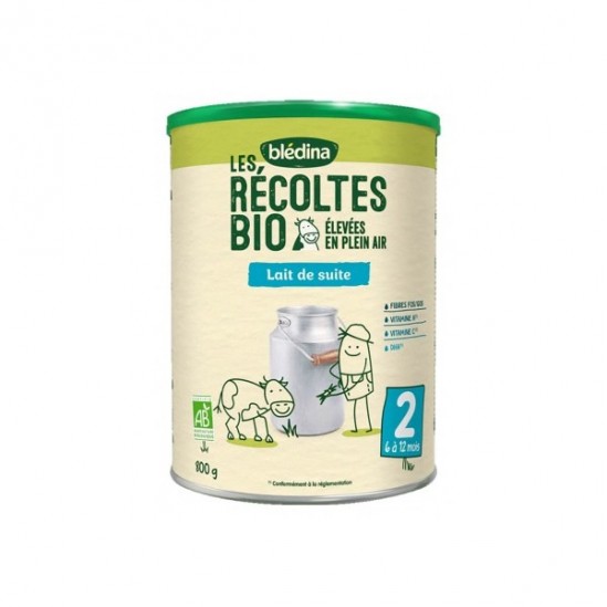 Blédina les récoltes bio lait de suite 2ème âge 800g