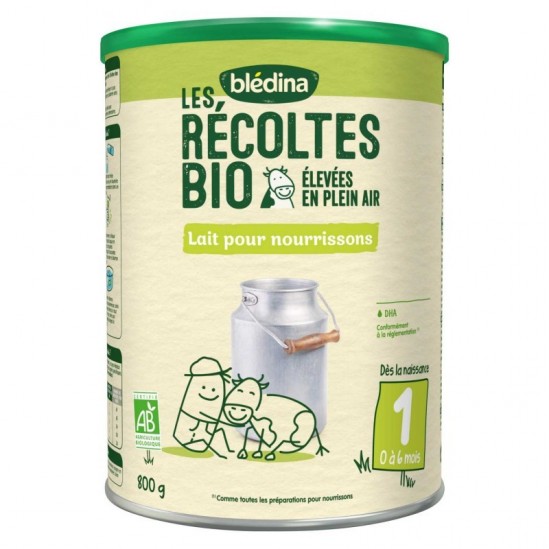 Blédina les récoltes bio lait pour nourrissons 1er âge 800g