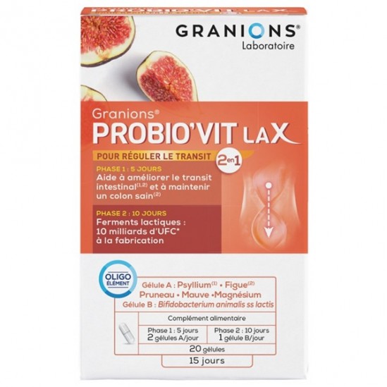 Granions probio'vit lax 20 gélules 9g